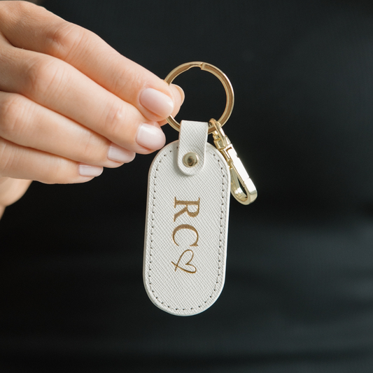 Oval Keyring - Ivory