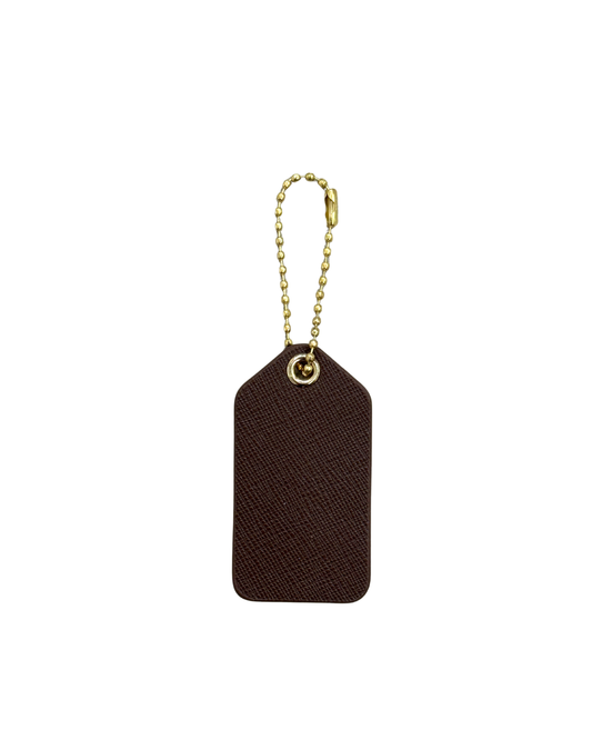 Mini Leather Bag Tag - Mocha