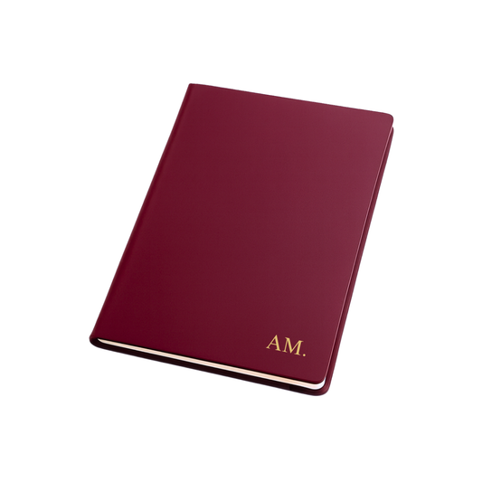 A5 Notebook - Hard Cover in Burgundy Red