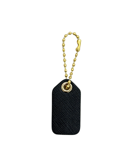 Mini Leather Bag Tag - Black