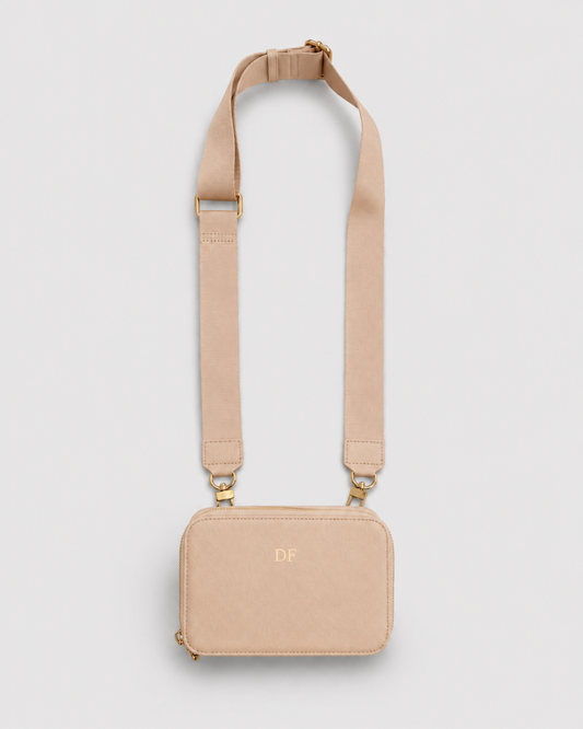 Crossbody Bag (Webbed Strap) - Taupe