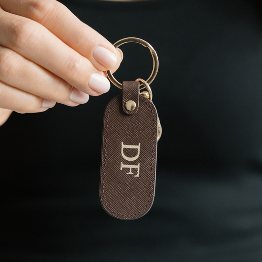 Oval Keyring - Mocha