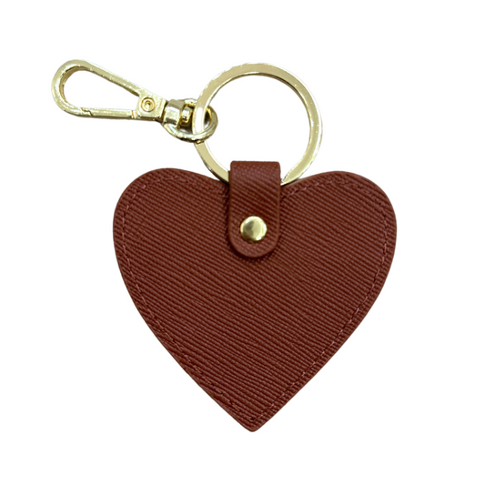 Heart Keyring - Chestnut