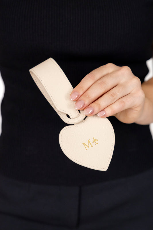 Heart Luggage Tag - Oat