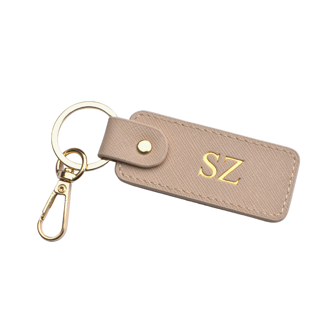 Rectangle Keyring - Tan