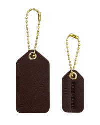 Mini Leather Bag Tag - Mocha