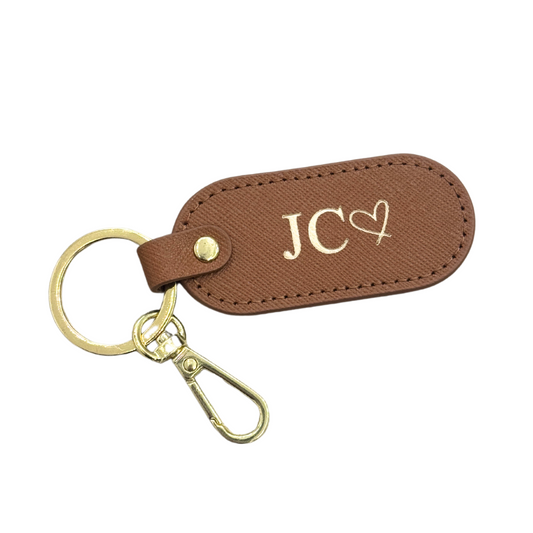 Oval Keyring - Saddle Brown