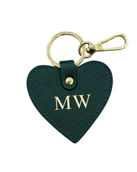 Heart Keyring - Forest Green