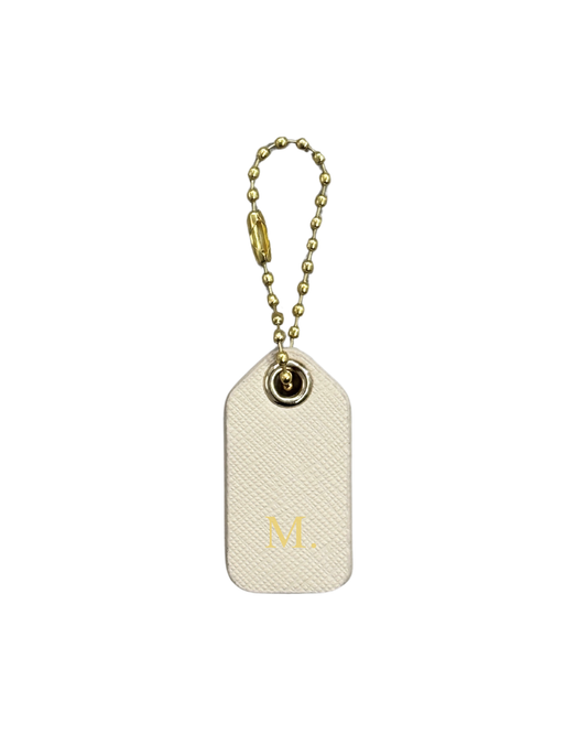 Mini Leather Bag Tag - Oat