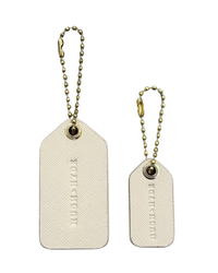Leather Bag Tag - Oat (Standard)