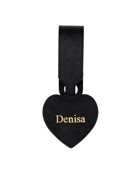 Heart Luggage Tag - Black