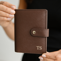 Passport Holder With Strap - Mocha