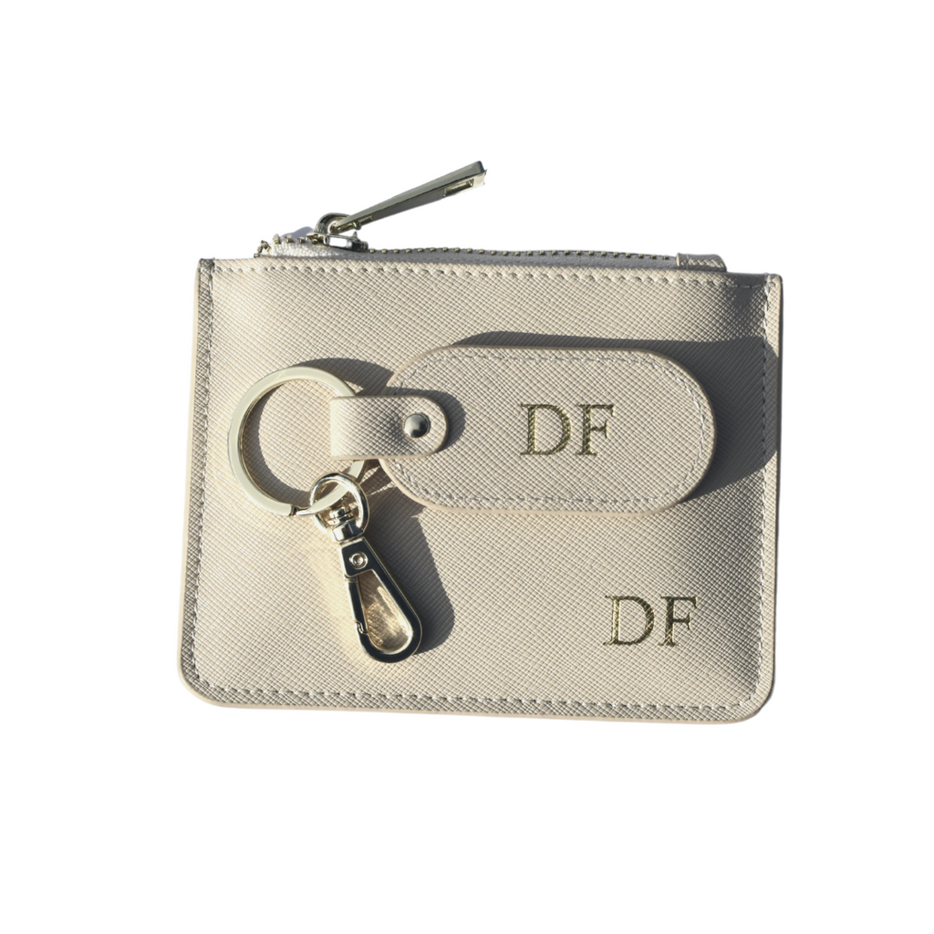 Mini Pouch and Oval Keyring Set - Ivory