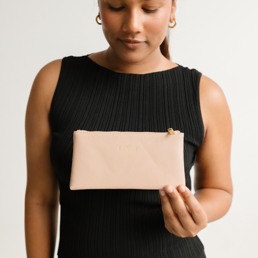 Pencil Case With Zip - Taupe
