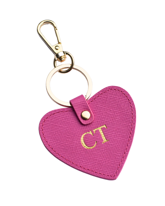 Heart Keyring - Hot Pink