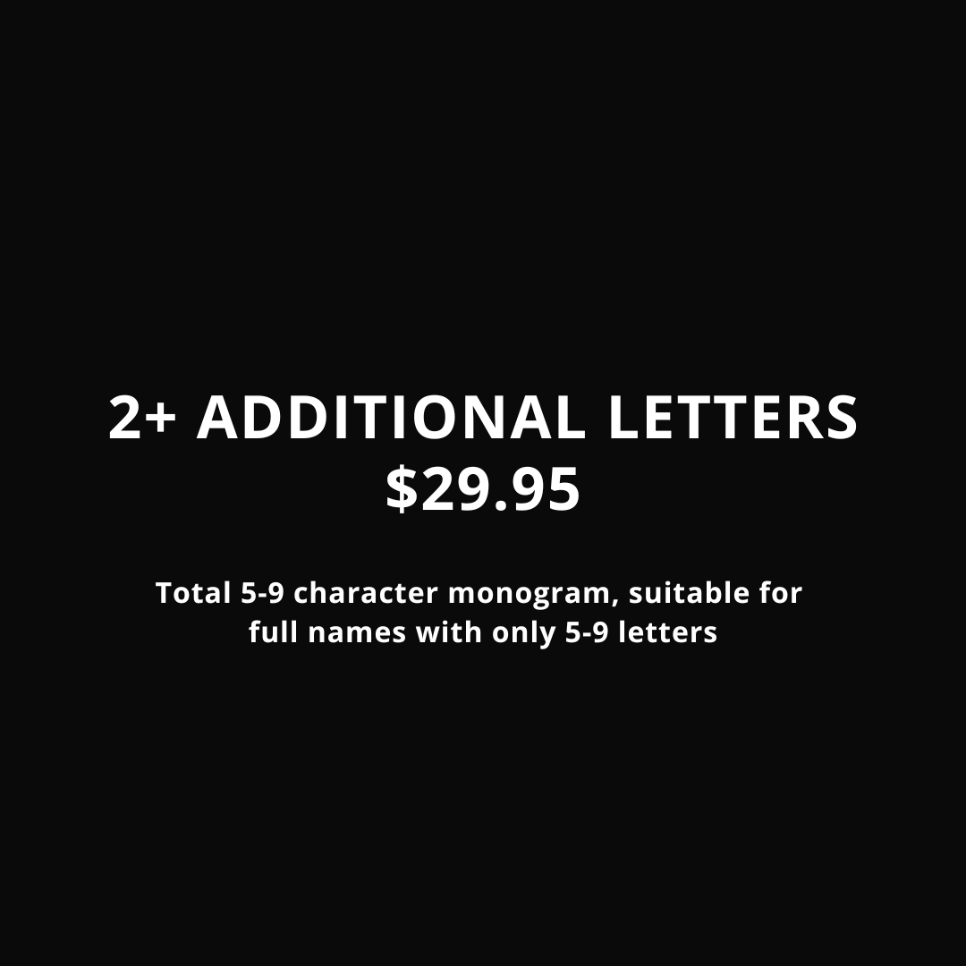 Extra Letters Two 2+ Additional Letters β Hugh and Hyde - Personalised Leather Accessories