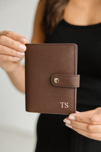Passport Holder With Strap - Mocha
