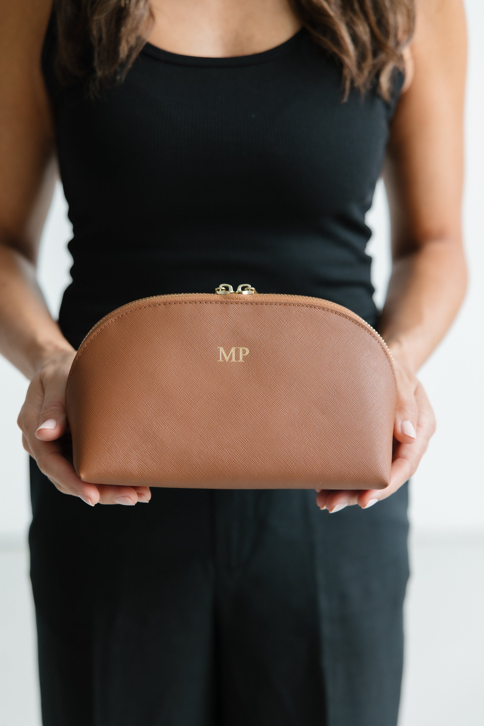 Large Cosmetic Bag - Saddle Brown