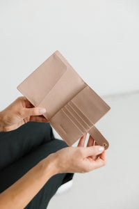 Passport Holder With Strap - Taupe (sold out)