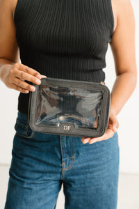 Clear Cosmetic Bag - Black