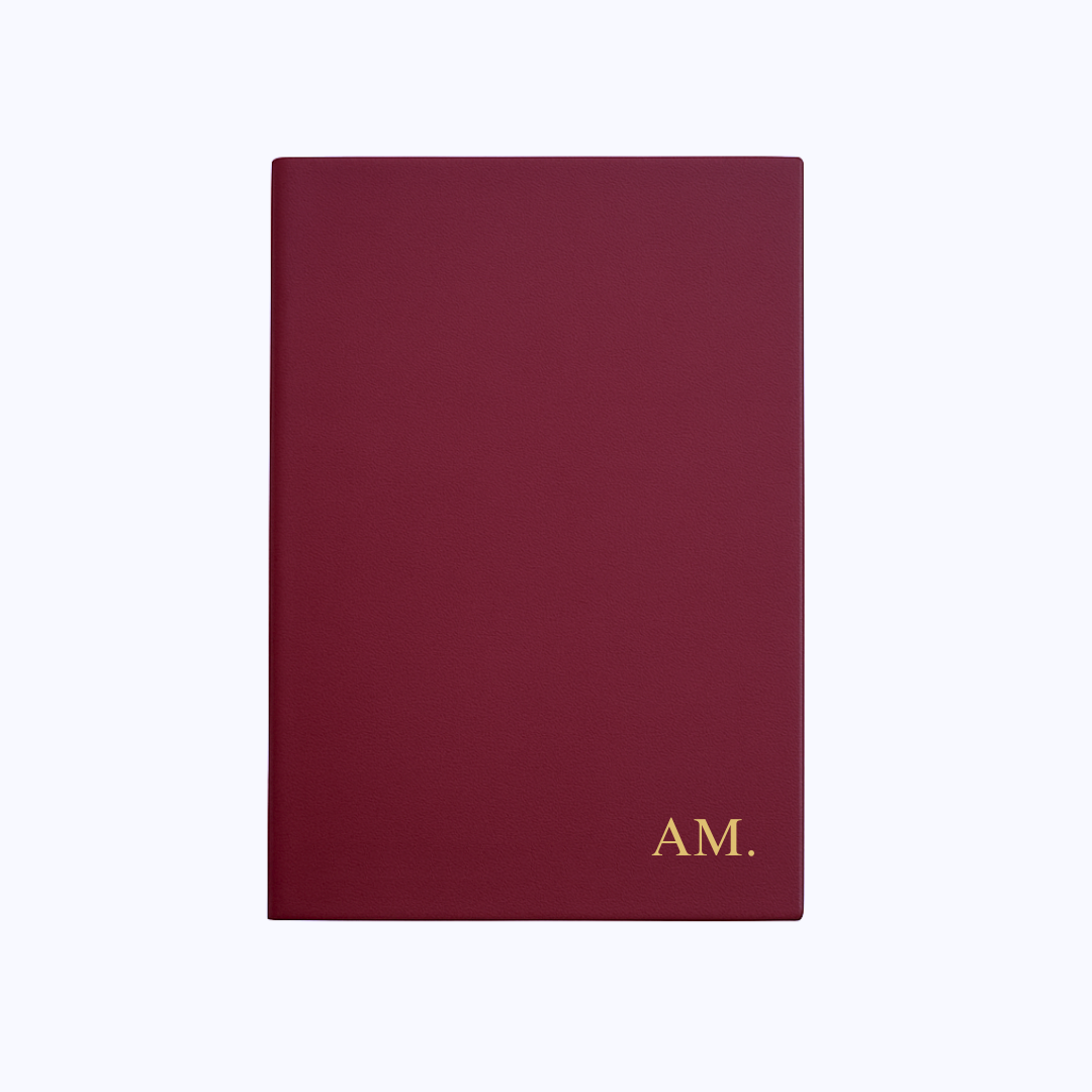A5 Notebook - Hard Cover in Burgundy Red