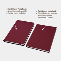 A5 Notebook - Hard Cover in Burgundy Red