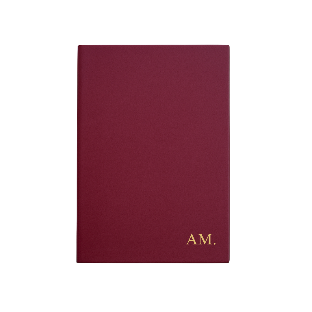 A5 Notebook - Hard Cover in Burgundy Red
