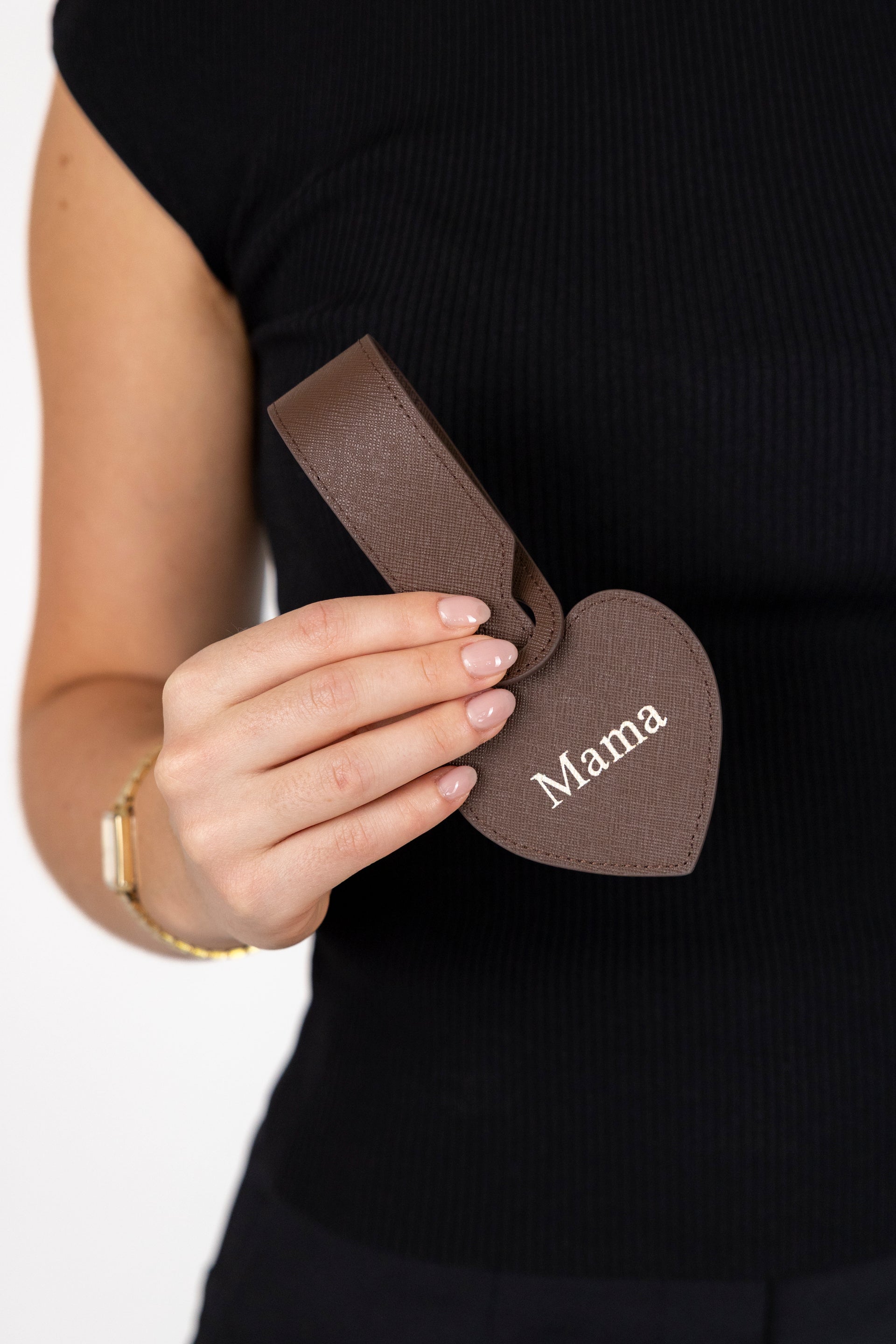 Heart Luggage Tag - Mocha