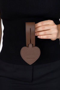 Heart Luggage Tag - Mocha