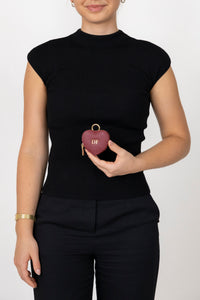 Bag Charm - Burgundy Heart