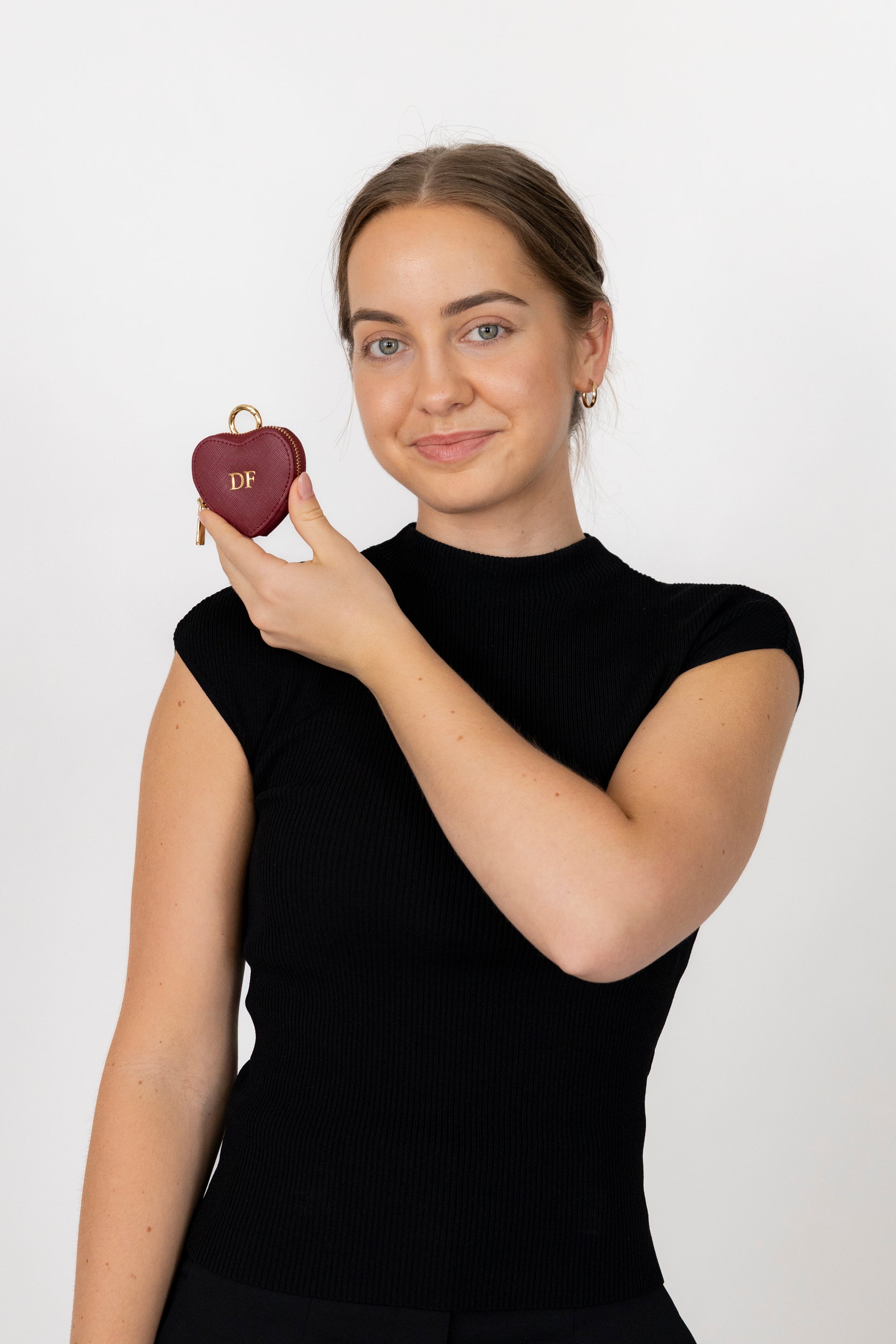 Bag Charm - Burgundy Heart