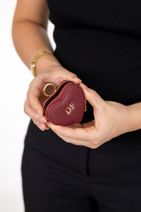 Bag Charm - Burgundy Heart