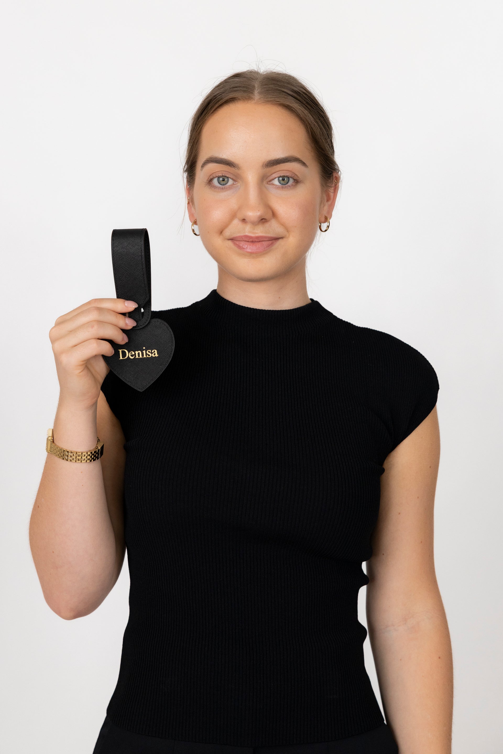 Heart Luggage Tag - Black