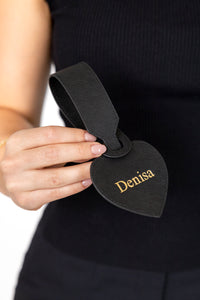 Heart Luggage Tag - Black