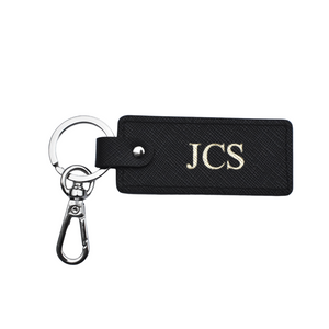 Rectangular Keyring - Black (Silver)