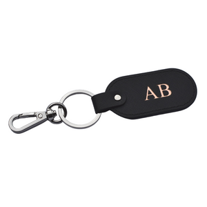 Oval Keyring - Black (Silver)