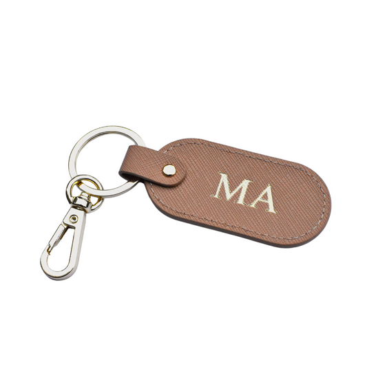 Oval Keyring - Tan